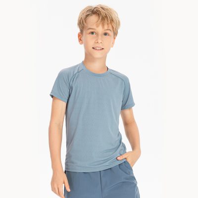 Grey-Blue Boy's Quick-dry Tshirt